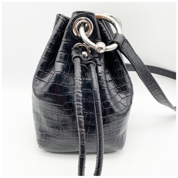 Rebecca Minkoff Embossed‎ Leather Mini Kate Bucket Bag in Black - Picture 8 of 15